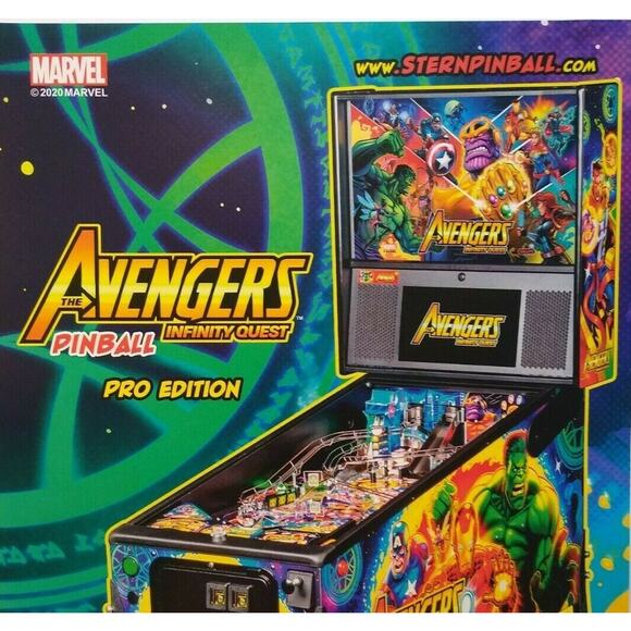 Avengers Infinity Quest Pinball Flyer Marvel Comic Incredible Hulk Art Print Pro - Picture 1 of 10
